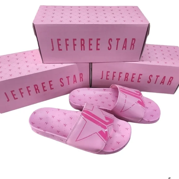 RARE Jeffree Star Pink Unisex Designer Slides 11, 12 Barbiecore Valentine - Picture 4 of 4